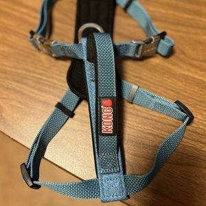 Never used. Black and blue small dog harness.
